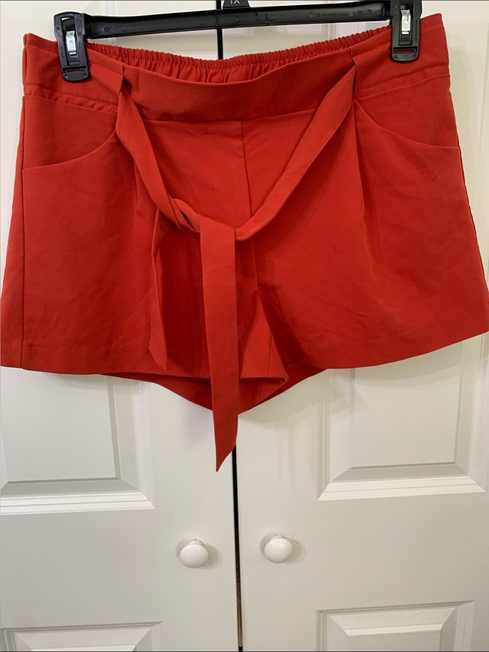 High-Waist Tie-Front orange /red Women’s Shorts